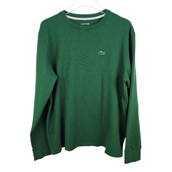 Lacoste Sleepwear Thermal Waffle Knit Long Sleeve Lounge Shirt Large - Picture 1 of 7